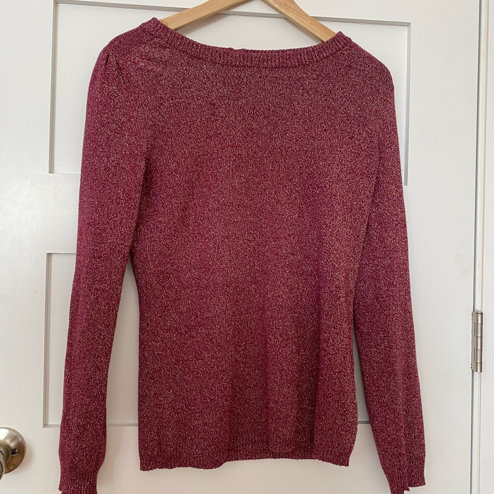 French Connection Pink & Gold thread in Mauve Sweater size M